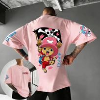 Unisex medvilninis marškinėlis ONE PIECE Tony Tony Chopper Vasarinis medvilninis gatvės stiliaus Oversized Harajuku Anime spausdintas Didelis laisvas trumpomis rankovėmis 4XL