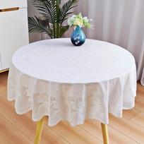 Prabangus Šiaurietiškas Vandeniui Atsparus Karščiui Atsparus Apvalus Staltiesė Diameter 130cm (Fits 60-90cm round table) white