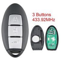 433,92MHz FSK 3 mygtukų išmanusis automobilio nuotolinio valdymo raktas su 4A mikroschema, skirta NISSAN Qashqai X-Trail 3 Buttons