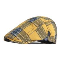 Pavasaris Vasara Plonas Kvėpuojantis Kepurė Vyriška Britiška Vintažinė Baretė Moteriška Langų Pattern Gatsby Dažytojų Kepurės Ivy Plokščia Kepurė Gorro Hombre Boina 55-59cm geltona