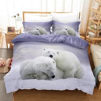 3D poliarinio lokio patalynės komplektas gyvūnų antklodės užvalkalas pagalvės užvalkalas 2/3 vienetų mikropluošto audinys AU/DE/ES/EU Super Big Bed Minkšta namų tekstilė Baby 100x135cm