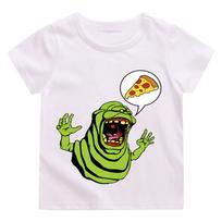 „Ghostbusters Kawaii“ medvilniniai marškinėliai Vaikiški marškinėliai su spauda Top Street Fashion Graphic marškinėliai berniukams / mergaitėms, kvėpuojantys laisvalaikio marškinėliai 100 balta