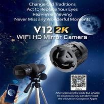 V12 WiFi teleskopinė okuliaro kamera 4 megapikselių kamera 2K teleskopas-HD elektroninė okuliaro kamera, skirta astronominiams paukščiams stebėti V12