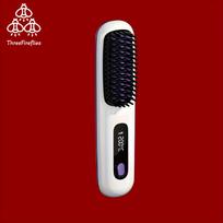 Belaidis plaukų tiesinimo šepetys, nešiojamos neigiamų jonų šilumos šukos, USB įkrovimas, greitas šildymas, 3 temperatūros nustatymai, apsaugantis nuo nudegimo, tinka kasdien balta