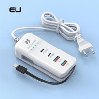 66W kelių prievadų USB įkroviklis PD tipo C greito įkrovimo sieninis įkroviklis Mobiliojo telefono įkrovimo doko stotis EU US Plug USB Type C įkroviklis