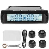 Automobilio padangų slėgio stebėjimo sistema Automatinės apsaugos signalizacijos sistemos Universalus padangų temperatūros monitorius Automobilio priedai USB / Saulės TPMS 0-6Bar General display
