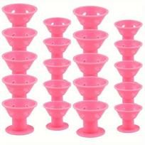 20pcs Heatless Hair Curlers No Heat Hair Rollers Soft Silicone Curls Sleeping Lazy Curling Rods Wave Formers Hair Styling Tools rožinė