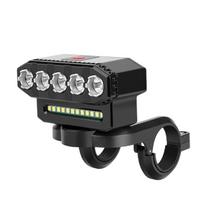 Dviračio žibintas su garsiniu signalu, 130 dB garsus elektrinis signalas, 4000 mAh USB įkraunamas dviračio priekinis žibintas, 8 LED + 20 SMD vandeniui atsparus priekinis žibintas dviračiui 5LED