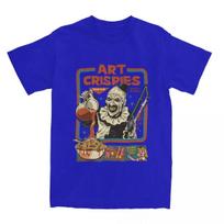 „Art Crispies Terrifier“ klouno marškinėliai, vyriški, moteriški, grynos medvilnės mados, retro siaubo marškinėliai, drabužiai, grafinis spausdinimas S smėlis