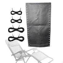 Kėdės pakaitinis audinys 160x43 cm Sulankstomas gultas Remontinis audinys su virvelių rinkiniu juoda