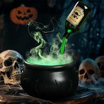 Skeleto gėrimas Raganų katilai su plaukiojančiais magiškais buteliukais, Helovino dekoratyviniai puodai, Gėrimas Raganos katilas, Plaukiojantis gėrimo katilas no skeleton