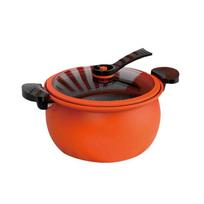 Apvalus didelės talpos indukcinis/dujinis mikroslėginis puodas ir sriubos puodas 8L Orange Chubby