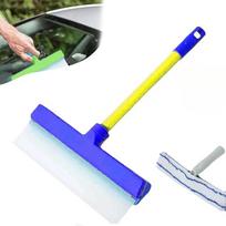 Aqua Swipe perdirbamas silikoninis langų valytuvas su mikropluošto šluoste, universalus valymo įrankis veidrodžiams, automobiliams, stiklo plokštėms mėlyna
