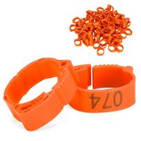 100 vnt. Paukščių kojos žiedas Vištos Anties Paukščio Sagtinis Tipo Segtukas su Ženklu Lesinimo Reikmenys oranžinė
