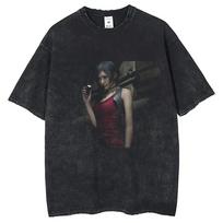 Biohazard Chris Redfield Classic Character Vintage Washed Game T-Shirt, Unisex Survival Horror Game Fan Streetwear Tee, 100% Cotton L