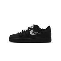 Nike Air Force 1 Liquid Metal Abrasion Resistant Low top Skateboard Shoes Unisex Black White CW2288-001(Team1274-) 40.5