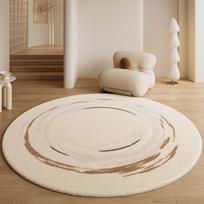 Kremas apvalus kilimas: Aukštos kokybės stiliaus grindų kilimėlis miegamajam, svetainei, darbo kambariui, sofai ar kėdei. 60CM Round (Faux Cashmere)