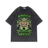 Japanese Anime Anime Seven Dragon Ball Wash Used Men's and Women's Printed T-shirts Dopamine Popular Summer Cotton T-shirts S