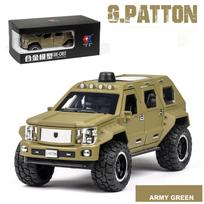 Metaliniai žaisliniai automobiliai, 1/24 G Patton visureigio automobilio modelis su garsu ir šviesa, dovanos 3 metų berniukams ir vyresniems 1/24-19.6x8.5x7.5cm armijos žalia spalva