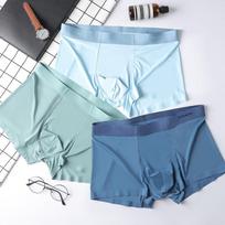 MiiOW 3vnt Sexy Seamless Boxer Vyriški apatiniai Ledo Šilko Grafenas Antibakteriniai Bokseriai Apatiniai Kelnaitės Kelnaitės Apatiniai lagaminai L-5XL L