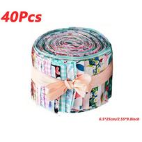 40 vnt. Suvyniojamas medvilninis audinys dygsniavimo juostelės, iškirptos drabužių aksesuarai „pasidaryk pats“ siuvimo amatai 6.5*25cm/2.55*9.8inch gray