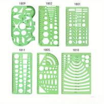 6/11 vnt geometrinio piešinio šablono matavimo liniuotė plastikinis matavimo šablonas plastikinis geometrinis šablonas plastikinis tapybos šablonų rinkinys 6pcs žalia