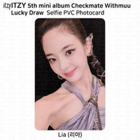 ITZY 5-asis mini albumas Checkmate Oficiali nuotraukų kortelė Withmuu Laimingas prizas Polaroidas Lia - A beige