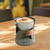 Stiklinis arbatinukas Žydėjimas ir arbatžolių indai Nuimamas nešiojamas arbatinukas Gong Fu clear Gradient lid brown