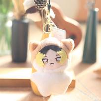 Japanese Cartoon Anime Volleyball Boy Mascot Plush Pendant 2D Cute Keychain Doll Bag Hanging Decoration 12Cm