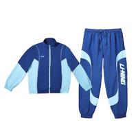 Li-Ning Windproof And Water-Resistant Running Leisure Sports Suit Unisex suits Blue YJDU051-3+YYKU155-2 L