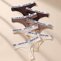 7Pcs Women Thongs Sexy Underwear Soft Panties Girls Briefs Cotton G-String Breathable Low Waist Ladies Panty Female Lingerie XS įvairiaspalvis