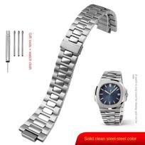 Nerūdijančio plieno laikrodžio apyrankė Patek Philippe PP 316L Nautilus vyriškos 5711/1A010 serijos Apyrankė 25*13MM išgaubtas kraštas Laikrodžio juosta 25-13mm sidabras