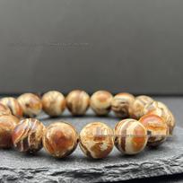 Qi Zhu natūralus Birmos gintaro fosilijų Wenwan maldos karoliukai - Apvalūs budistiniai karoliukai Approx. 8mm (Single)