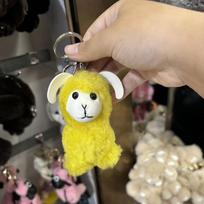 Mielas korėjietiškas avies vilnos raktų pakabukas - pliušinė lėlė, krepšio pakabukas ir gimtadienio dovana Approx. 10cm geltona