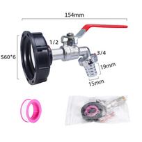 1/2'' 3/4'' Jungtis IBC bakelio čiaupo adapteris S60*6 Stambus sriegis Maišytuvas Sodo čiaupas Buitinis 1/2''