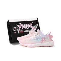 Adidas Originals Yeezy Boost 350 V2 Kvėpuojantys ir atsparūs dėvėjimuisi Žemi Atsitiktiniai Batai Unisex Ledo Rožinė Mėlyna HQ6316(Team186-S-BOX) 36⅔