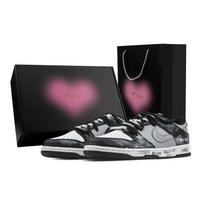 Nike Dunk Ink Freedom Heart Box Abrasion Resistant Low top Skateboard Shoes Unisex Black Gray HF5441-100(Team773-1-) 42.5