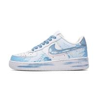 Nike Air Force 1 Cloud Galaxy, Footprint Innovation Karvės Odos Žemi Batai Riedlentės Batai Unisex Dangaus Mėlynumo CW2288-111(Team726-) 35.5