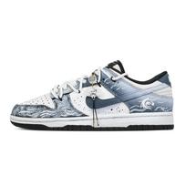 Nike Dunk Arklių žingsnis Plaukiojantis lengvas Neslystantis Atsparus dilimui Žemi krepšinio batai Unisex Juodi Mėlyni HF5441-100(Team773-) 35.5