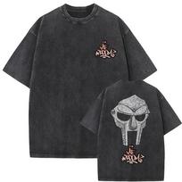 Skalbti Vintažiniai Raperio Mf Doom MM MAISTAS Grafinis Spaudinys Marškinėliai Vyrams Moterims Hip Hop Mados Marškinėliai Vyriški Laisvalaikio Per dydį Gatvės Stiliaus L