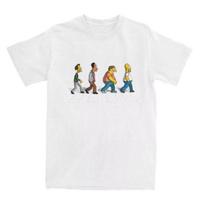 Simpsons retro 100% medvilnės Unisex marškinėliai Simpsons & The Beatles didelės grafikos Nauji vyriški moteriški animacinių filmų trumpomis rankovėmis T-shirt 4XL
