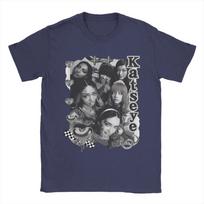 KATSEYE K-pop Girl Group Y2K Retro Black & White Collage Print T-Shirt | Heart & Checkerboard Accent Unisex Cotton Casual Short Sleeve Streetwear Top 4XL