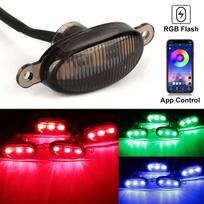 Automobilio LED priekinių grotelių žibintai RGB dekoratyviniai žibintai 4 viename signalinė lempa APP Reguliuojama 12 V Universalus garso valdymas Automatinis grotelių apšvietimas dūmai