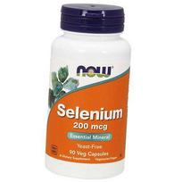 Selenas, L-selenometioninas be mielių, selenas 200, Now Foods 90 daržovių kepurėlių (36128090) 180vcaps