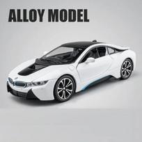 1/22 BMW I8 Superautomobilio Modelis Lydinio Liejinys Žaislinės Transporto Priemonės su Garsu Šviesa Atitraukiamas Didelės Imitacijos Modelis Automobilis Berniuko Žaislai Dovanos Kolekcija balta