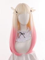 Trumpų tiesių plaukų perukas su uodega su kirpčiukais moterims Anime Cosplay kostiumo Helovino vakarėlio perukas 24inch