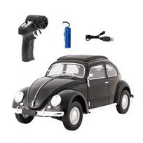 Naujas D62 Viso mastelio Mini 2.4G Retro Vabalas Nuotolinio valdymo automobilis Simuliacinis Kietu stogu sedano modelis Nuotolinio valdymo laipiojimo automobilis Vaikų žaislas Berniuko dovana 1 Battery juoda