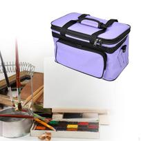 Art Storage Bag Carry Case Premium Heavy Duty Portable Drawing Tool Organizer Travel Craft for S Purple
