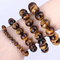 8MM/10MM Tigro akies natūralaus akmens apyrankės moterims ir vyrams apvalūs karoliukai apyrankės 8mm geltona