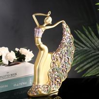 Elegantiška povo statulėlė - Lentynos dekoro akcentai, Stalviršio namų dekoracijos svetainei, Knygų lentynai, Šoniniam staliukui auksas